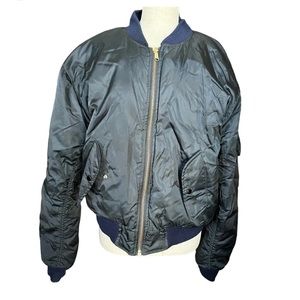 MA-1 Flight Jacket Military Bomber Coat Reversible Orange MA1 Army Air Force